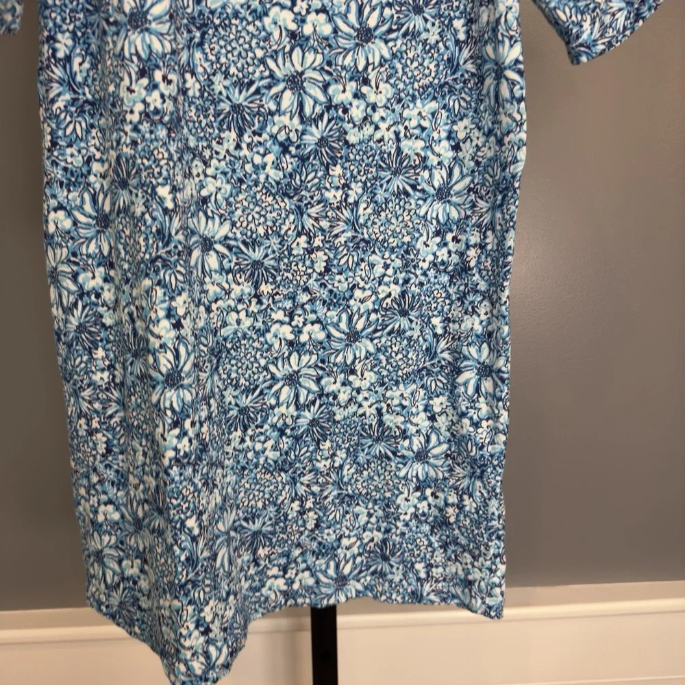 Lilly Pulitzer Girls Mini Belden Dress Size L Cumulus Blue Blooming Together - Picture 3 of 8